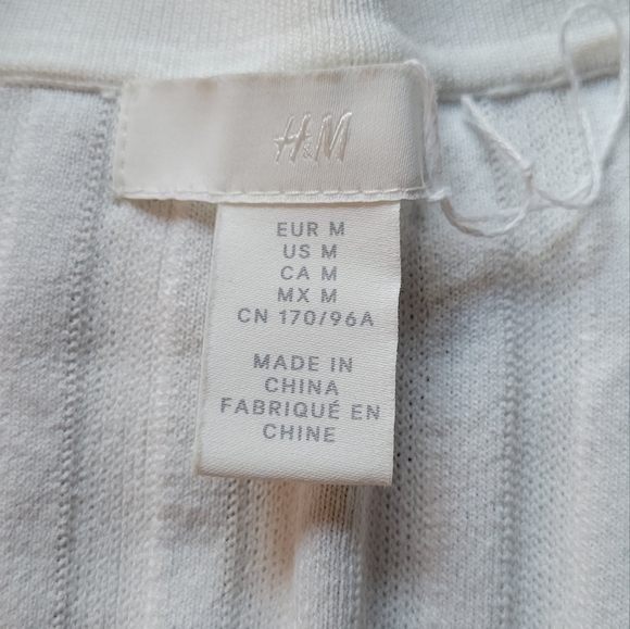 H&M Ivory Ribbed Collared Blouse - Picture 6 of 9